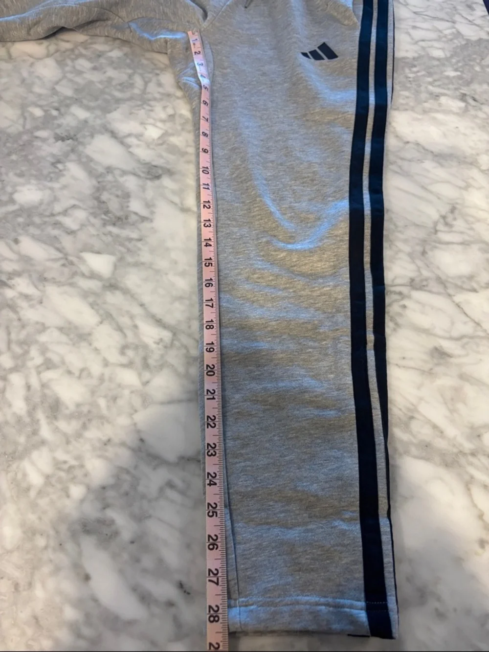 adidas Gray Sweatpants with Black Side Stripes - mens